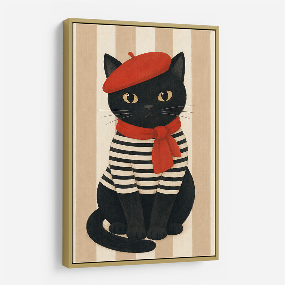 French Cat With Scarf
