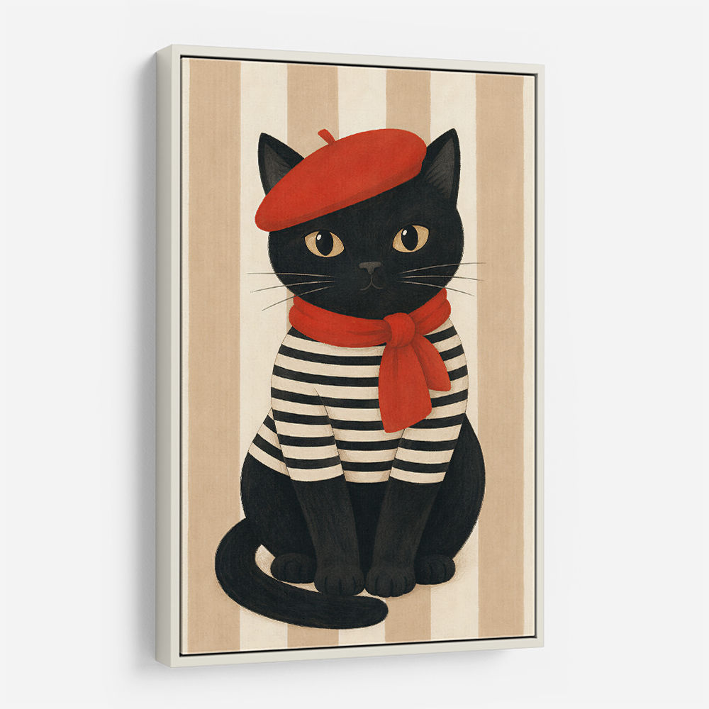 French Cat With Scarf