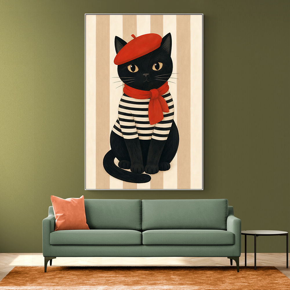 French Cat With Scarf