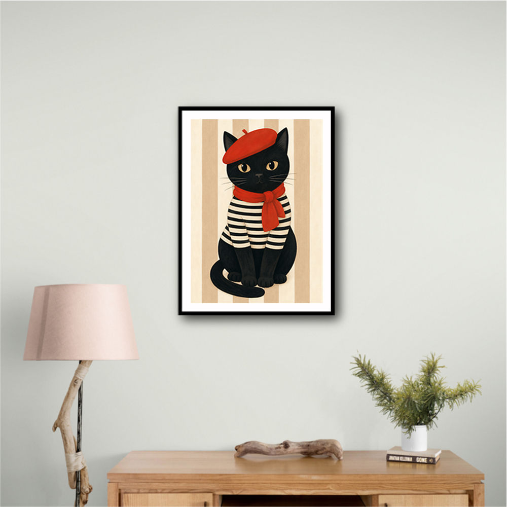 French Cat With Scarf
