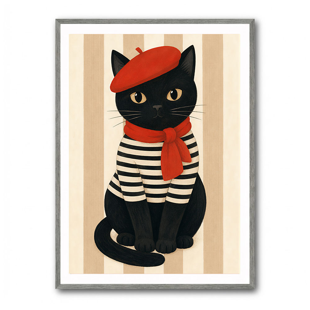 French Cat With Scarf