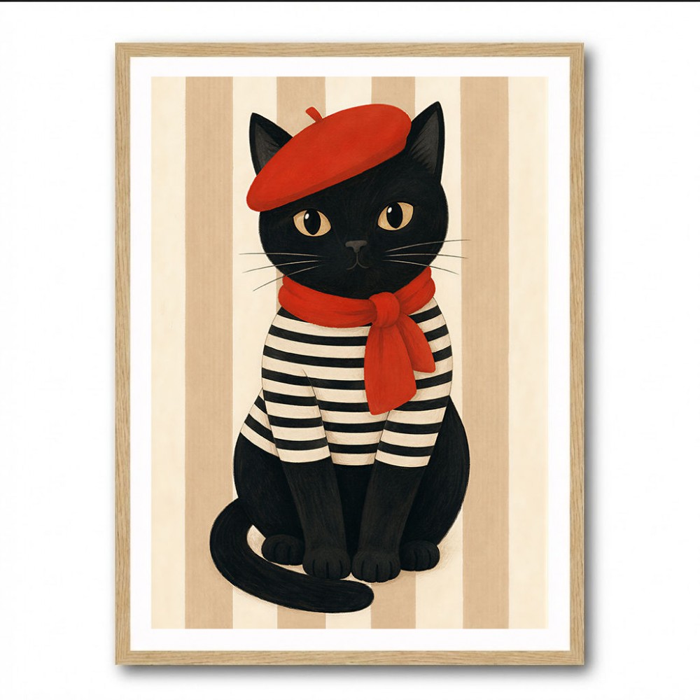 French Cat With Scarf