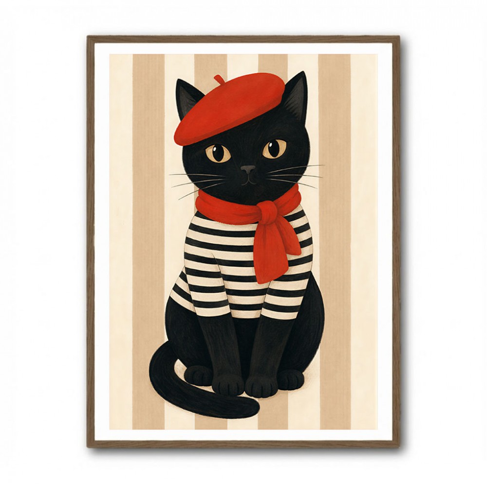 French Cat With Scarf