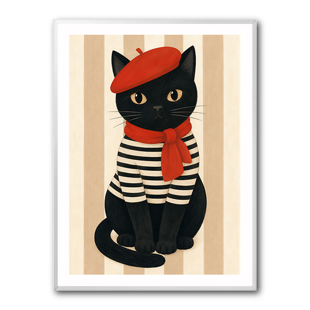 French Cat With Scarf