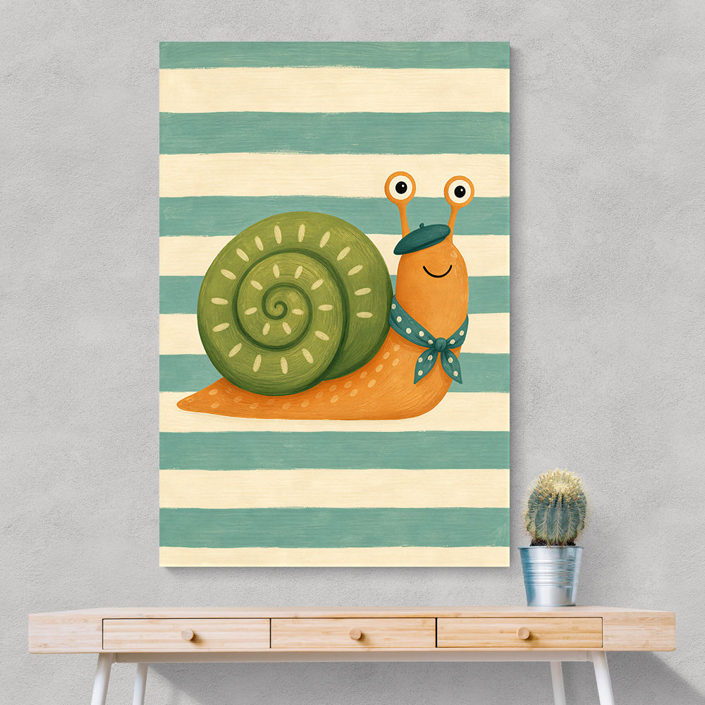 Snail in Summer Stripes