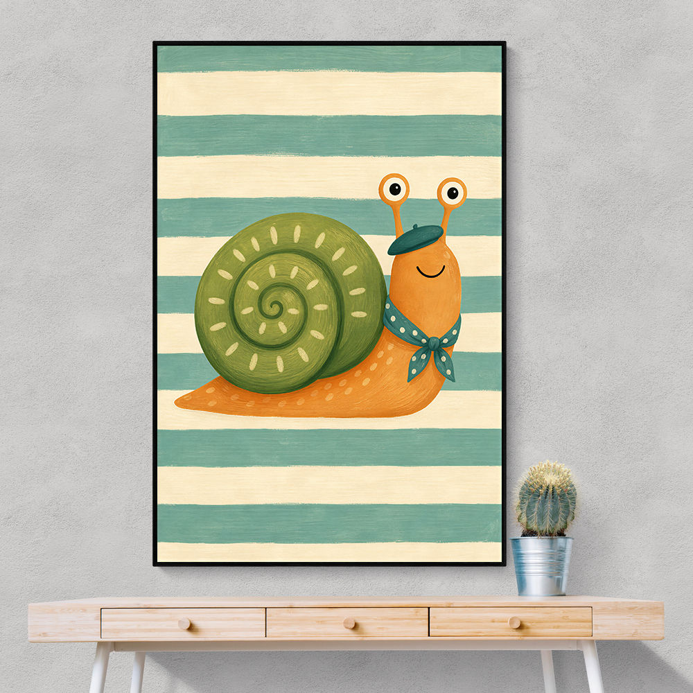 Snail in Summer Stripes