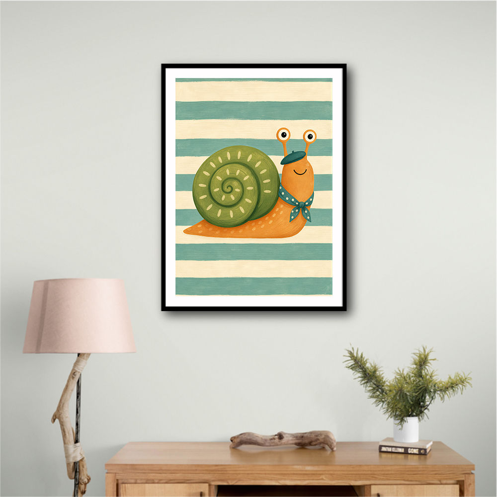 Snail in Summer Stripes