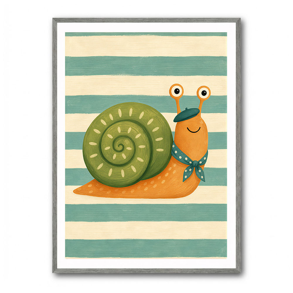 Snail in Summer Stripes