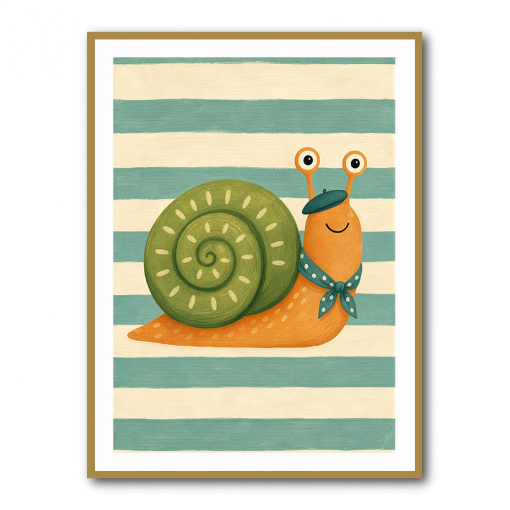 Snail in Summer Stripes