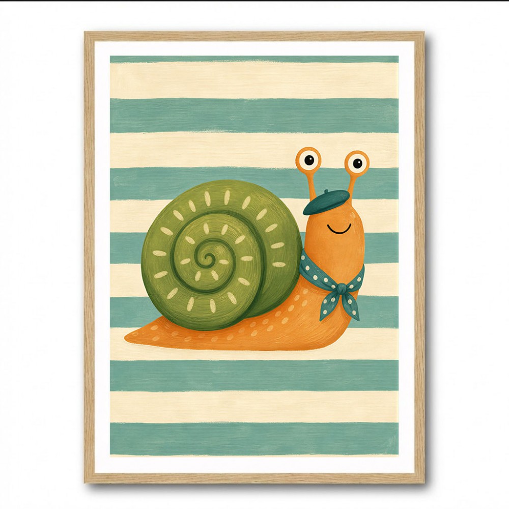Snail in Summer Stripes