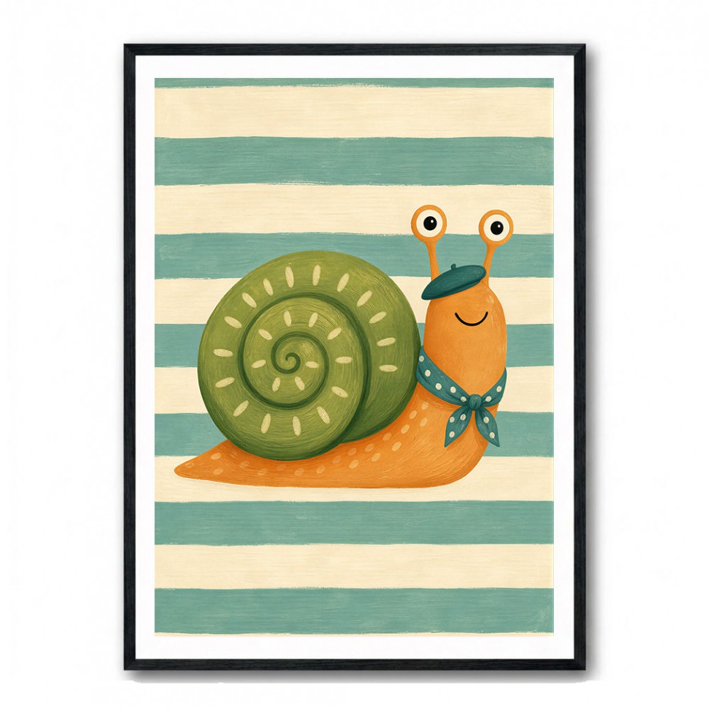 Snail in Summer Stripes