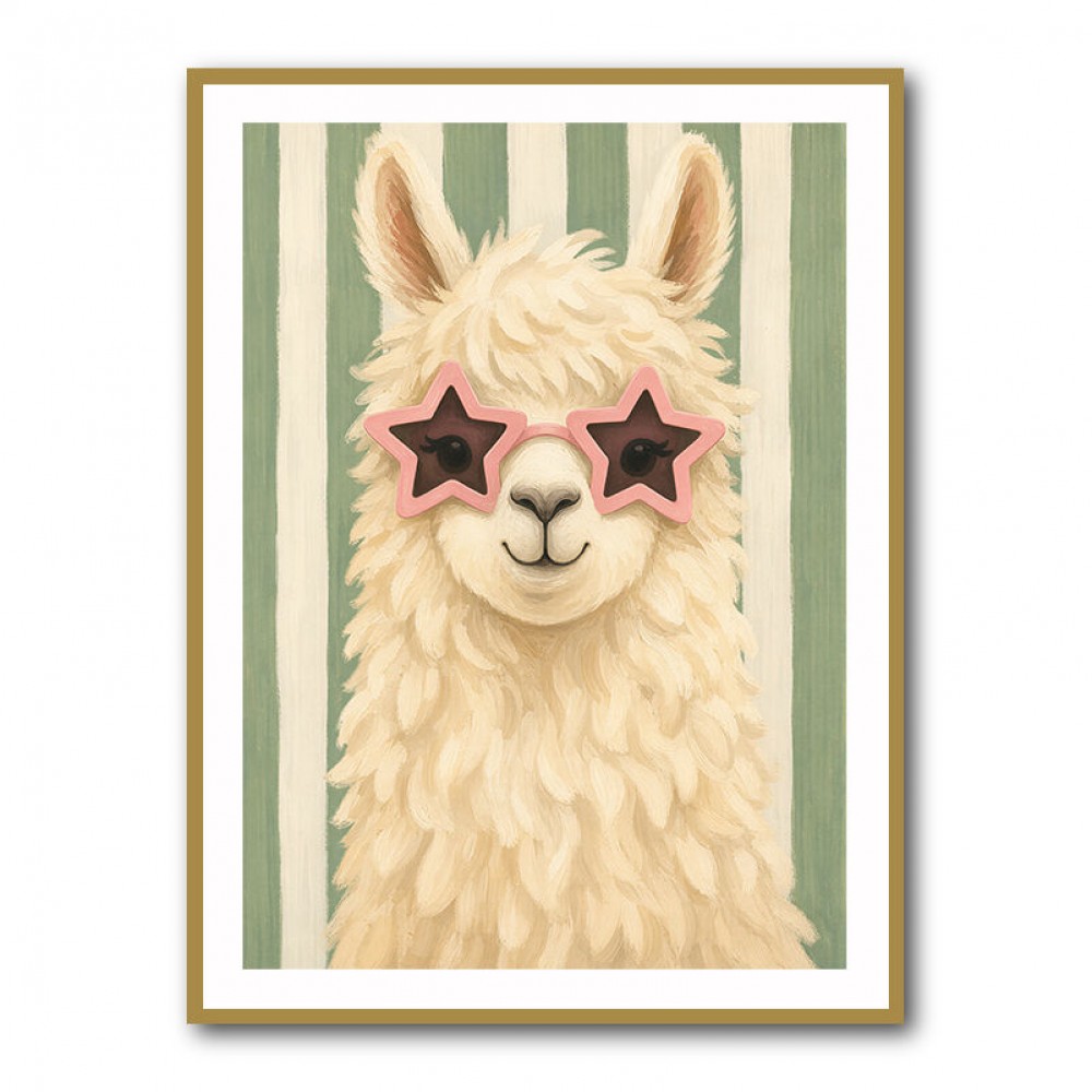 Llama With Star Glasses