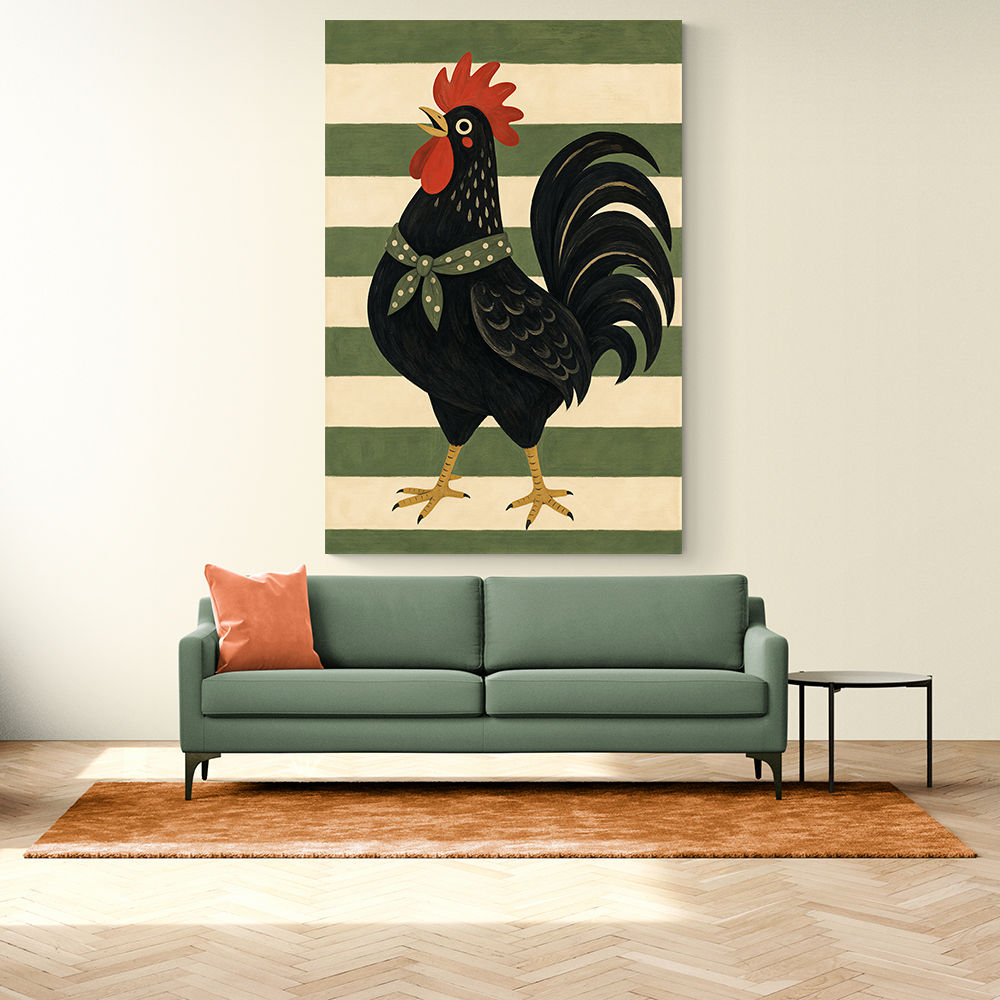 Rooster Striped Poster