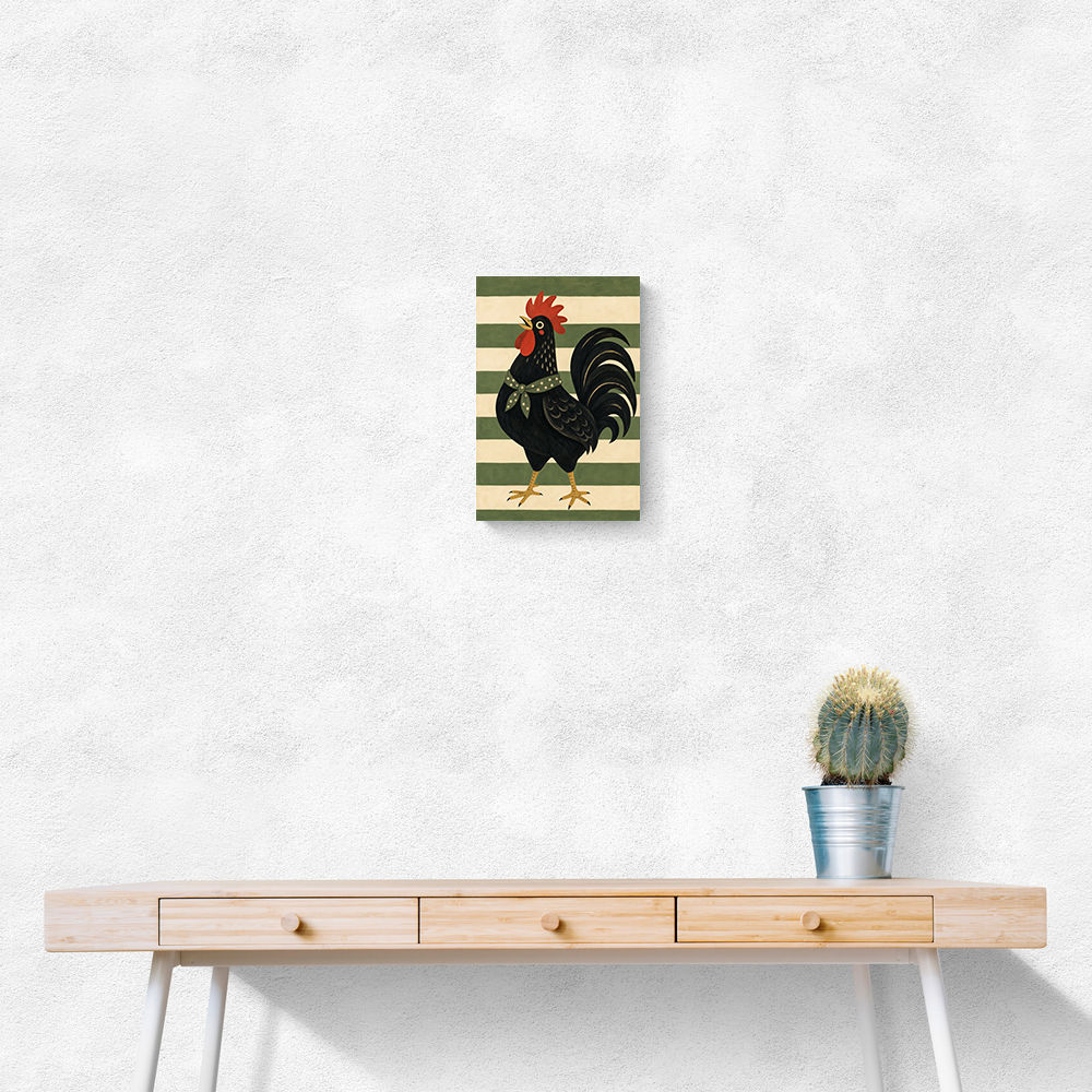 Rooster Striped Poster
