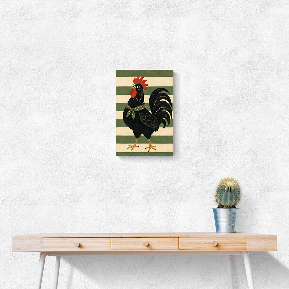 Rooster Striped Poster