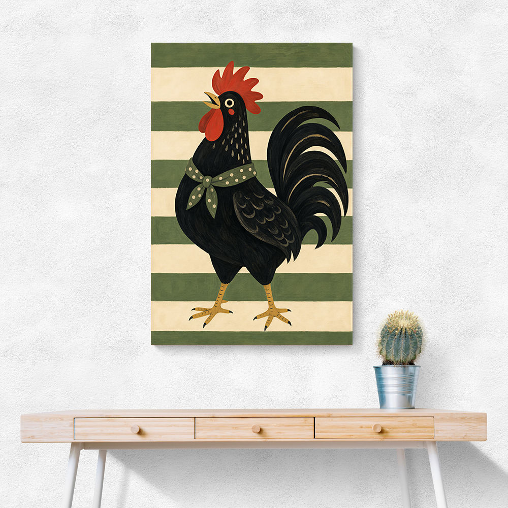 Rooster Striped Poster
