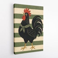 Rooster Striped Poster