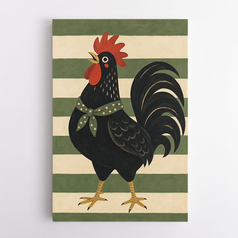 Rooster Striped Poster