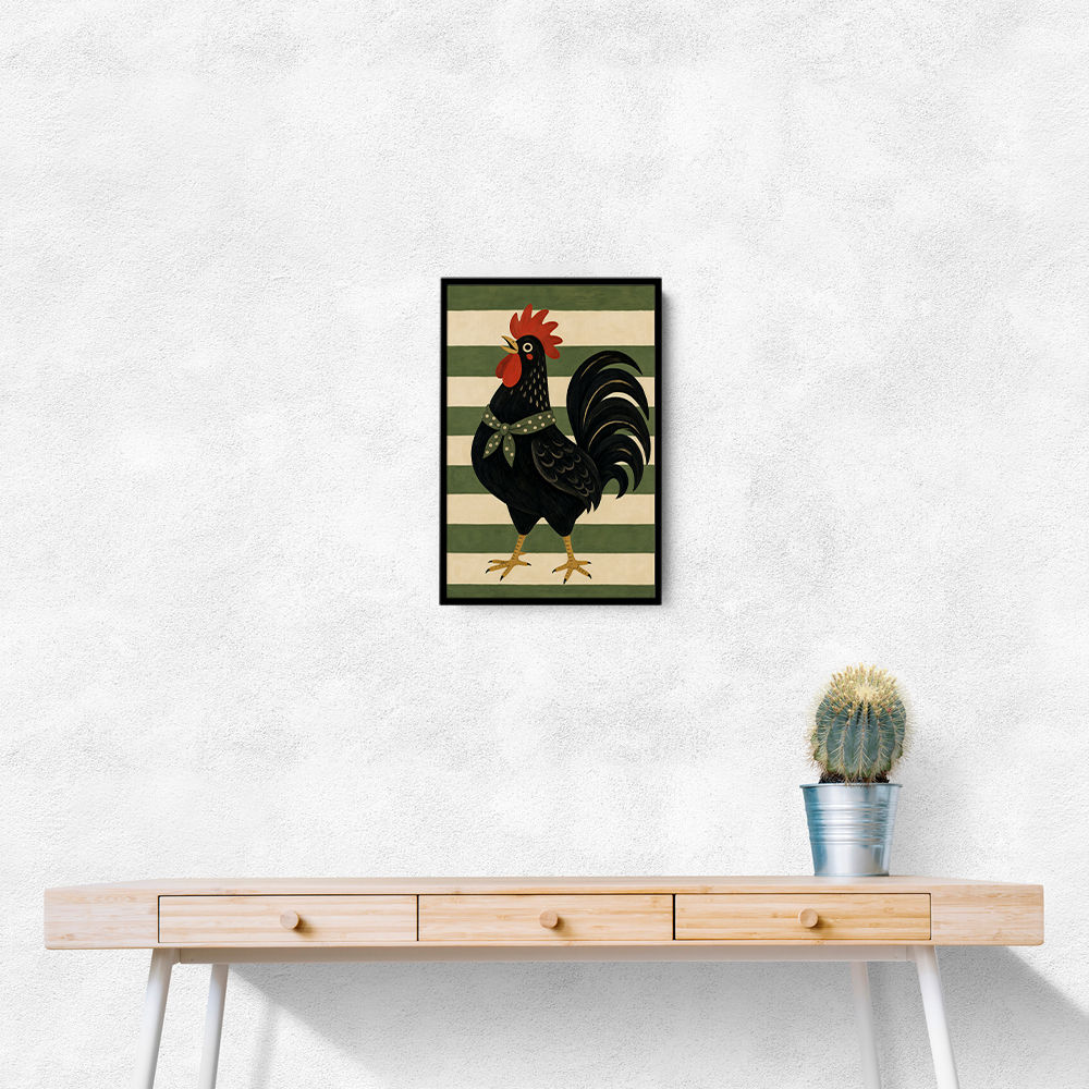 Rooster Striped Poster