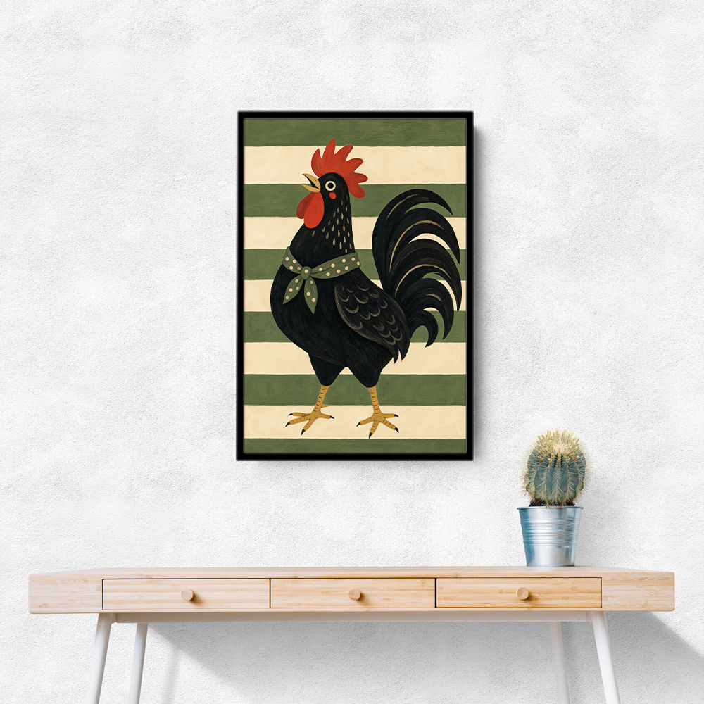 Rooster Striped Poster