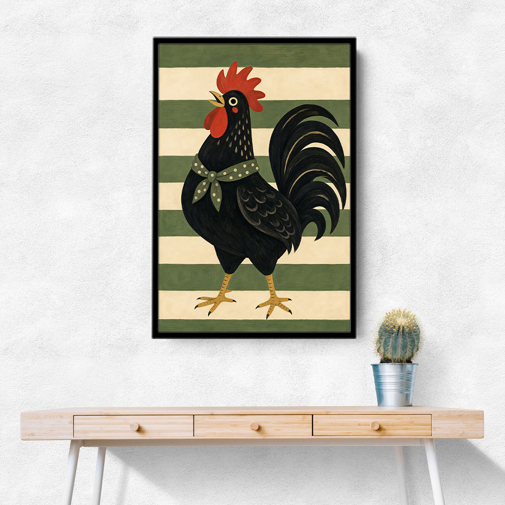 Rooster Striped Poster