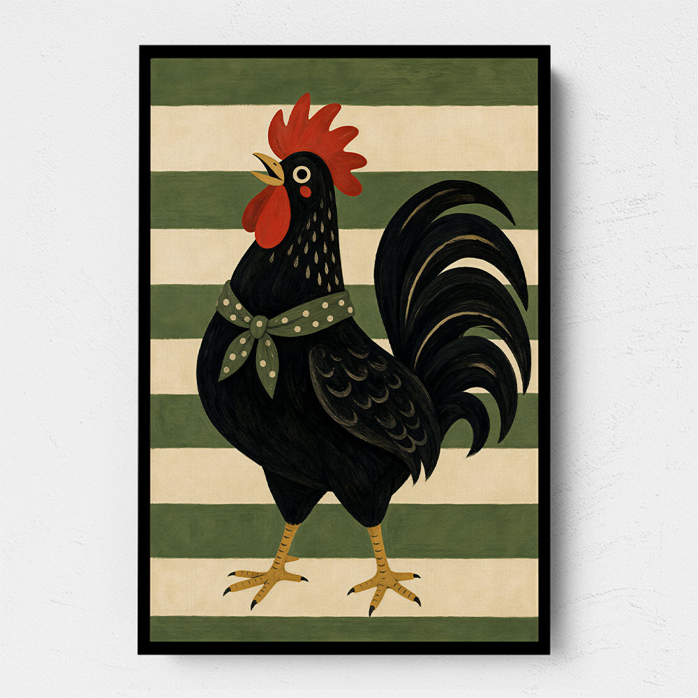 Rooster Striped Poster