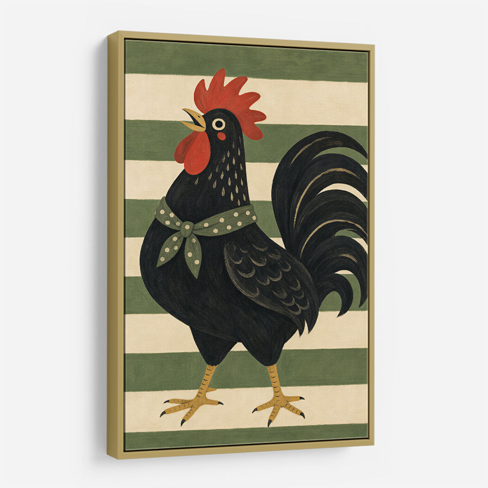Rooster Striped Poster