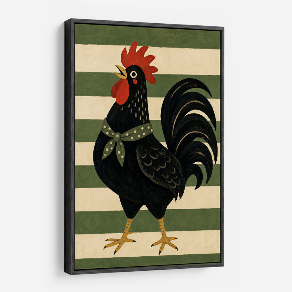 Rooster Striped Poster