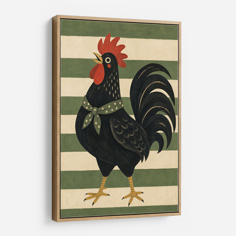 Rooster Striped Poster