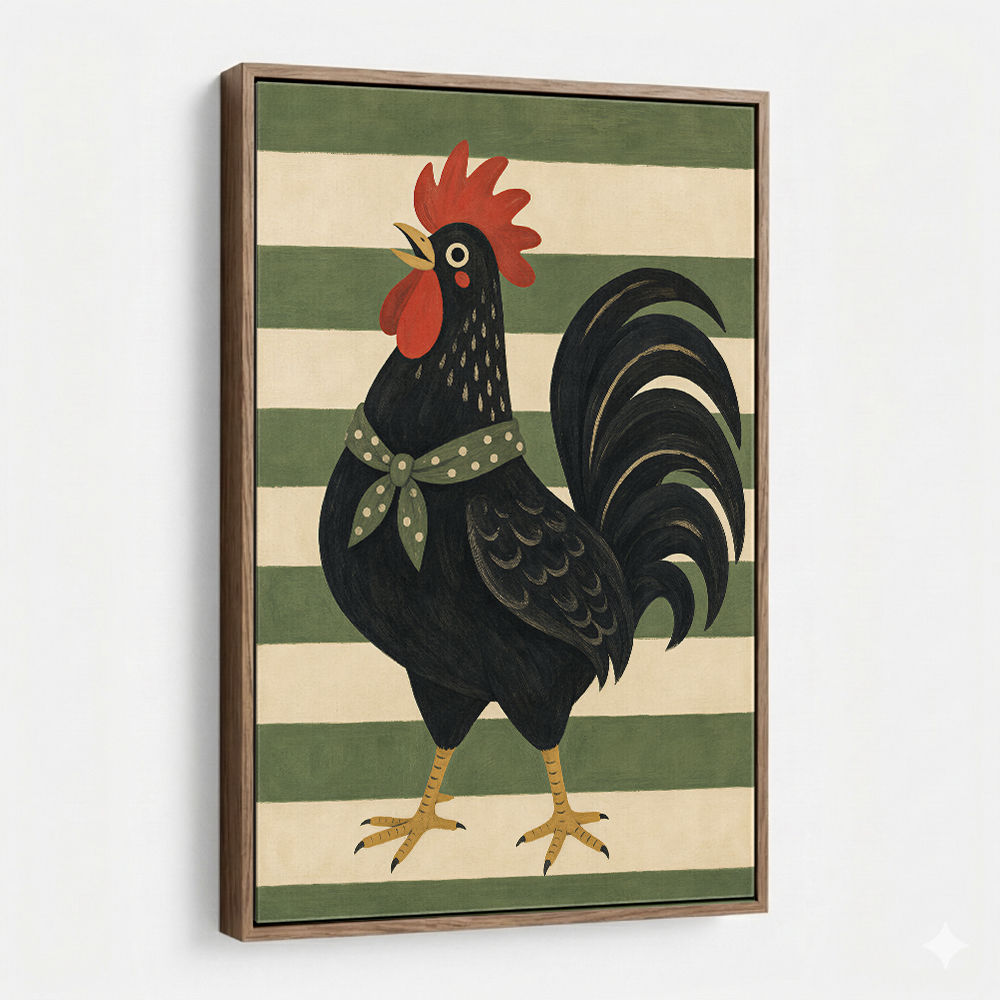 Rooster Striped Poster