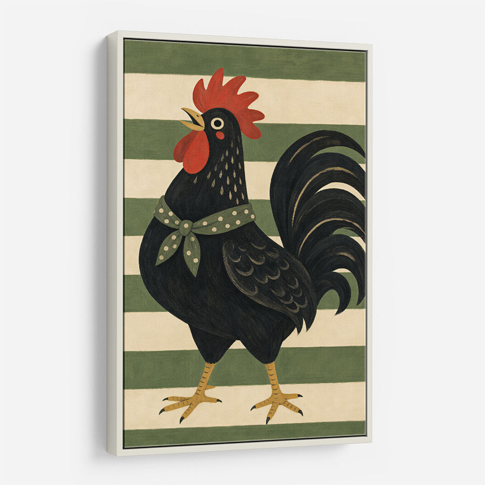 Rooster Striped Poster