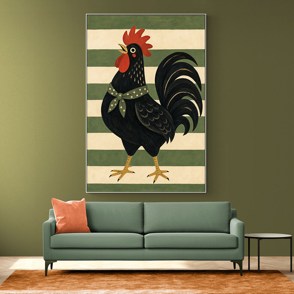 Rooster Striped Poster