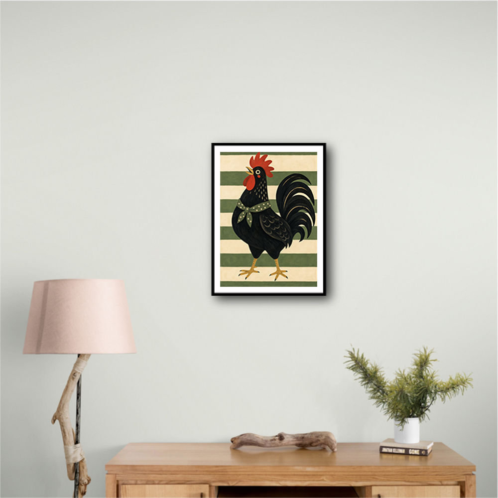 Rooster Striped Poster