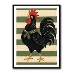 Rooster Striped Poster