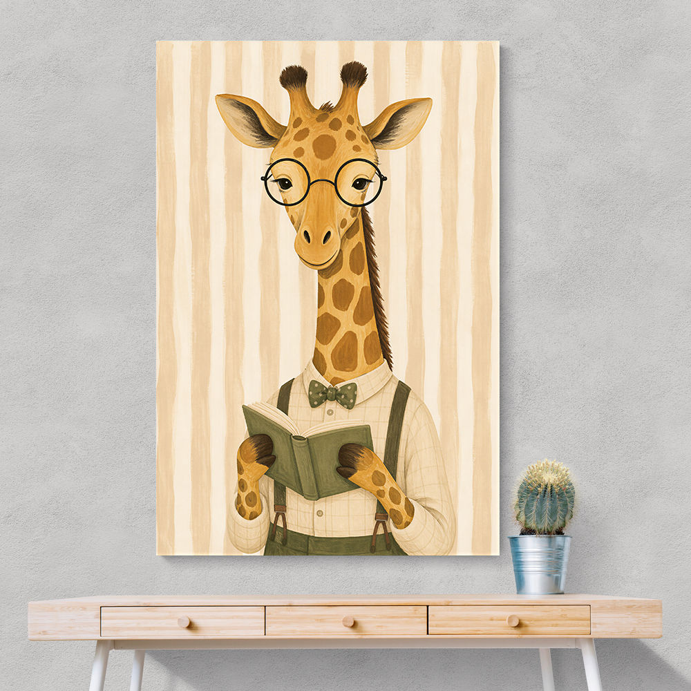 Giraffe Reading Book