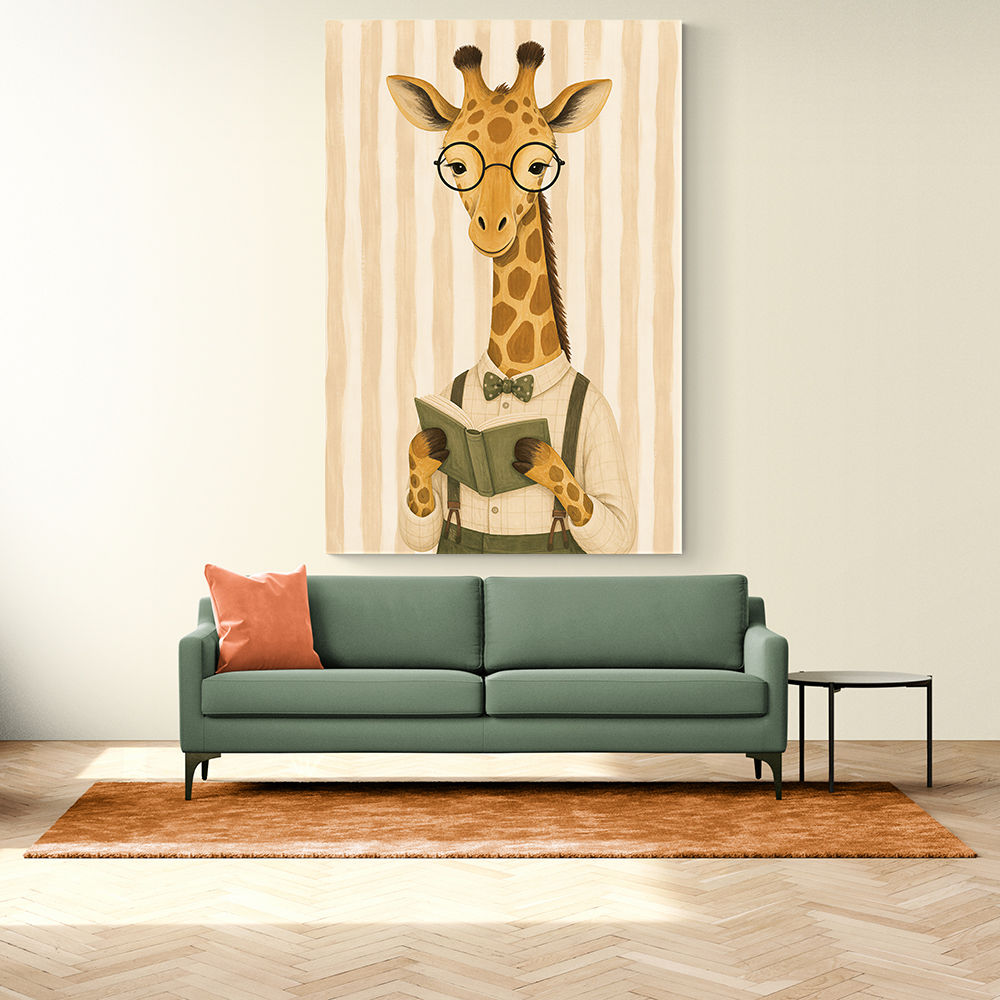 Giraffe Reading Book