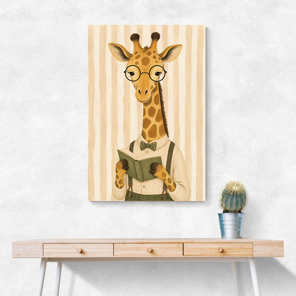 Giraffe Reading Book