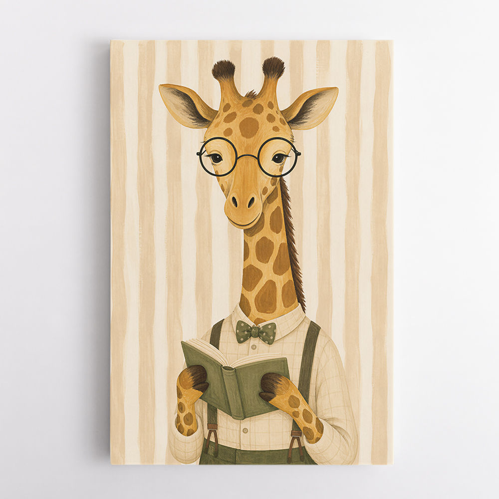 Giraffe Reading Book