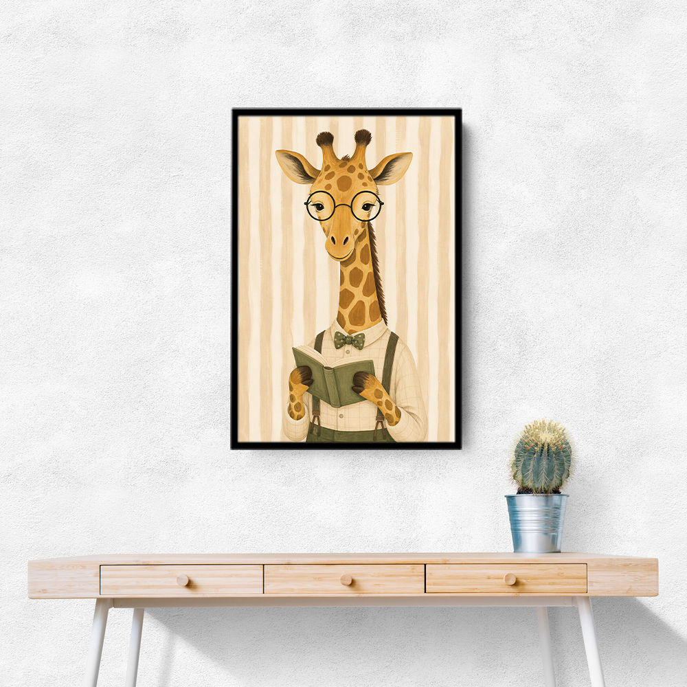 Giraffe Reading Book