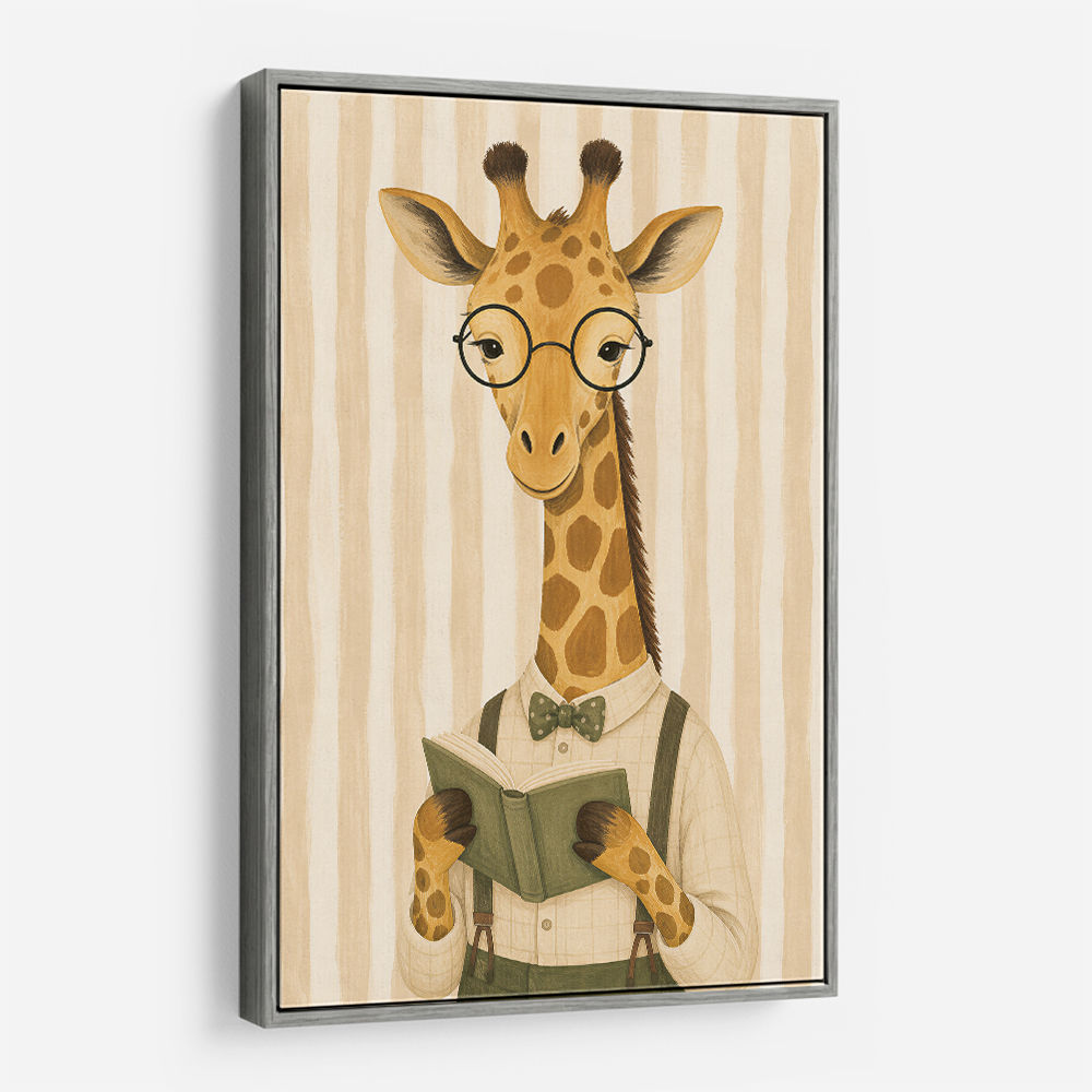 Giraffe Reading Book