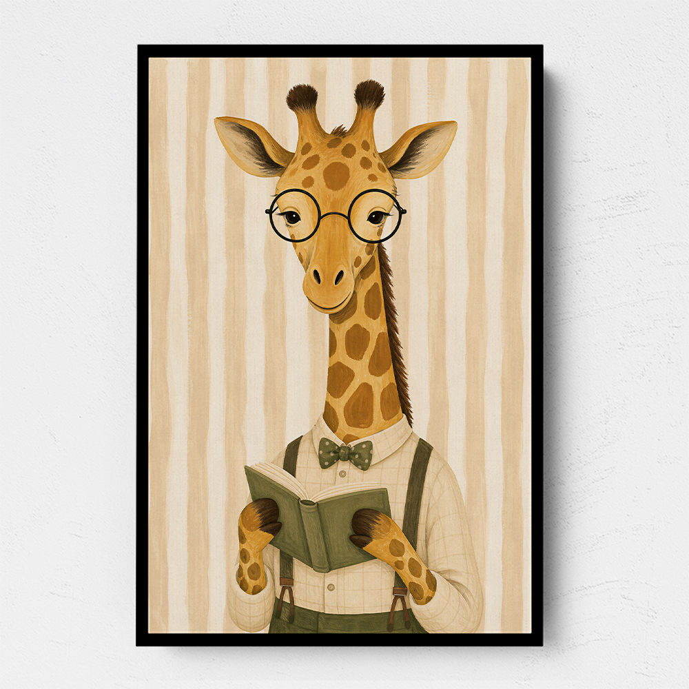 Giraffe Reading Book