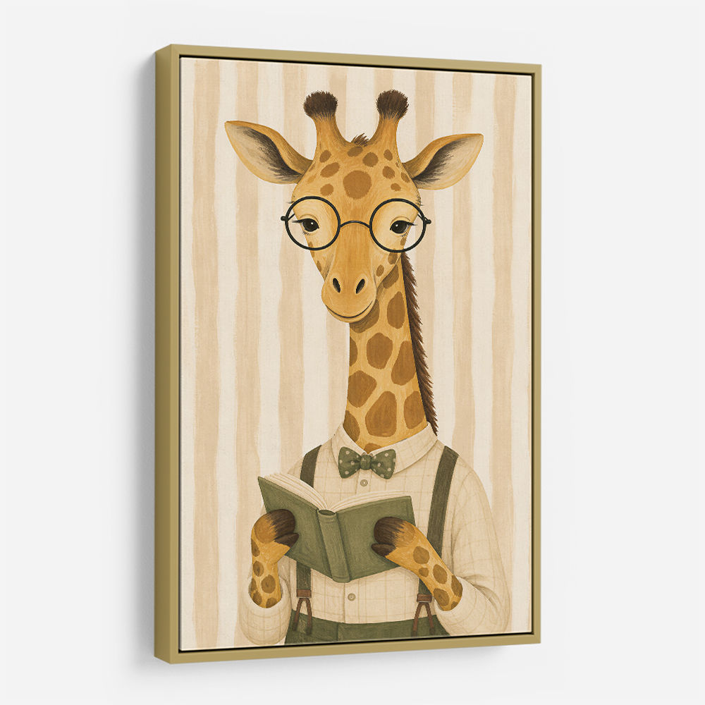 Giraffe Reading Book