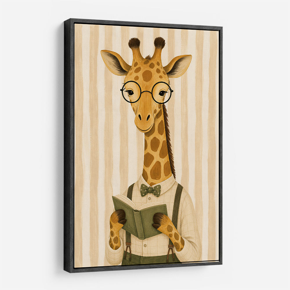 Giraffe Reading Book