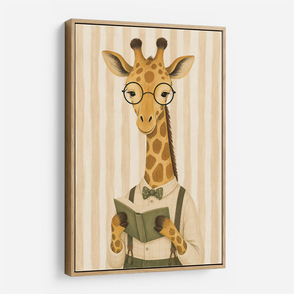 Giraffe Reading Book