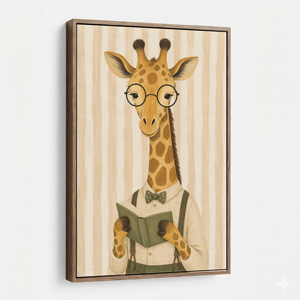 Giraffe Reading Book