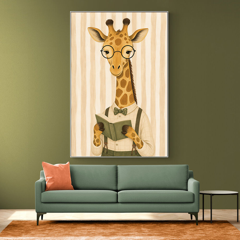 Giraffe Reading Book