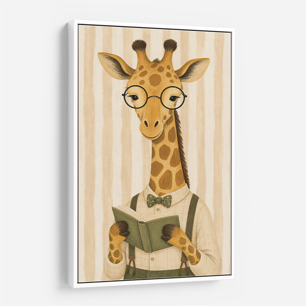 Giraffe Reading Book