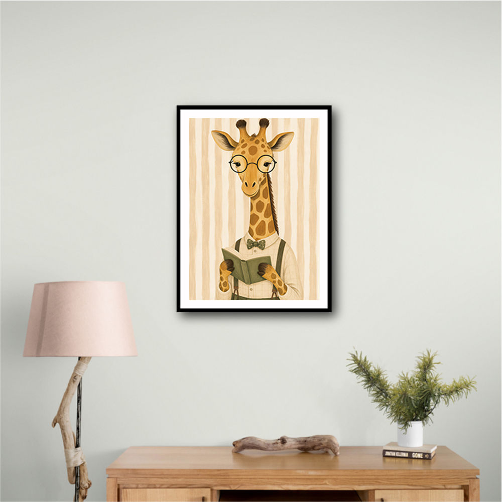 Giraffe Reading Book