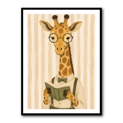 Giraffe Reading Book