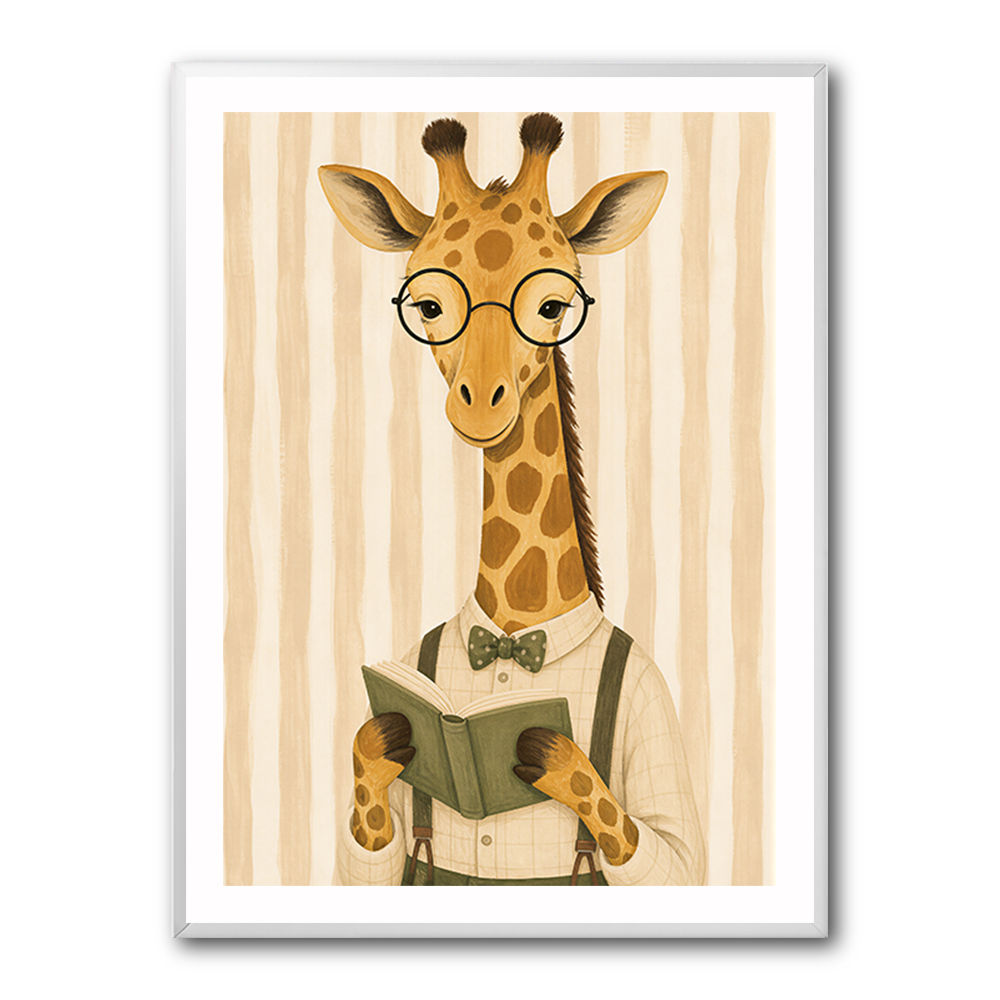 Giraffe Reading Book